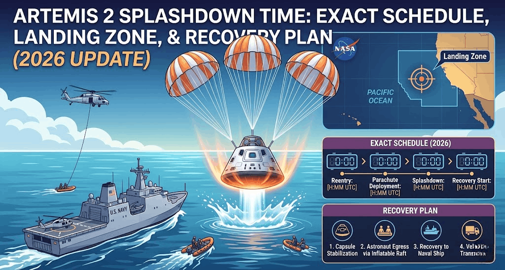 Artemis 2 Splashdown Time: Exact Schedule, Landing Zone, and Recovery Plan (2026 Update)